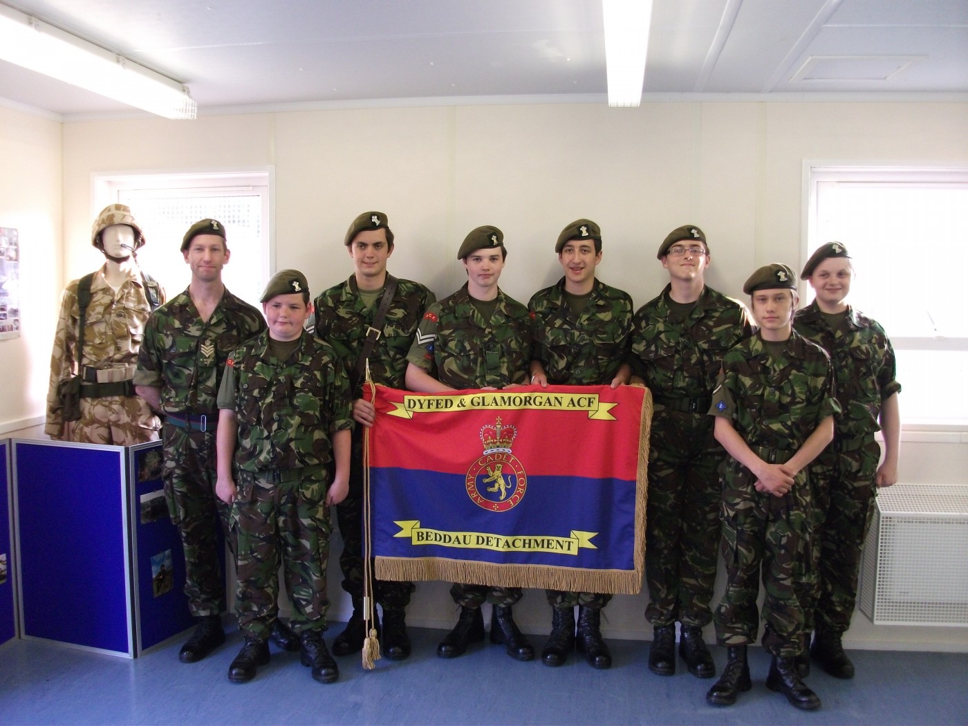 Flag presented to Beddau Army Cadets